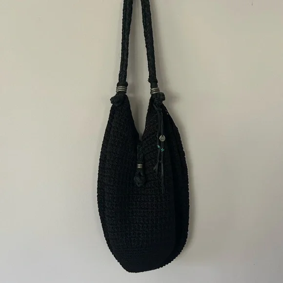 Vintage Sakroots Indio Hobo Bag, Black, Like New Condition - Picture 2 of 10